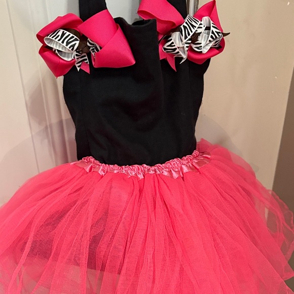 Black & Hot Pink Tulle Tutu Dress BAG for Kids - Decorative Bow Bodice - Picture 6 of 6